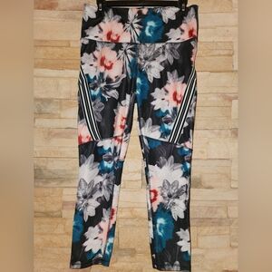 Womens Xersion Move Floral Patterned 7/8 Ankle Leggings Sz L